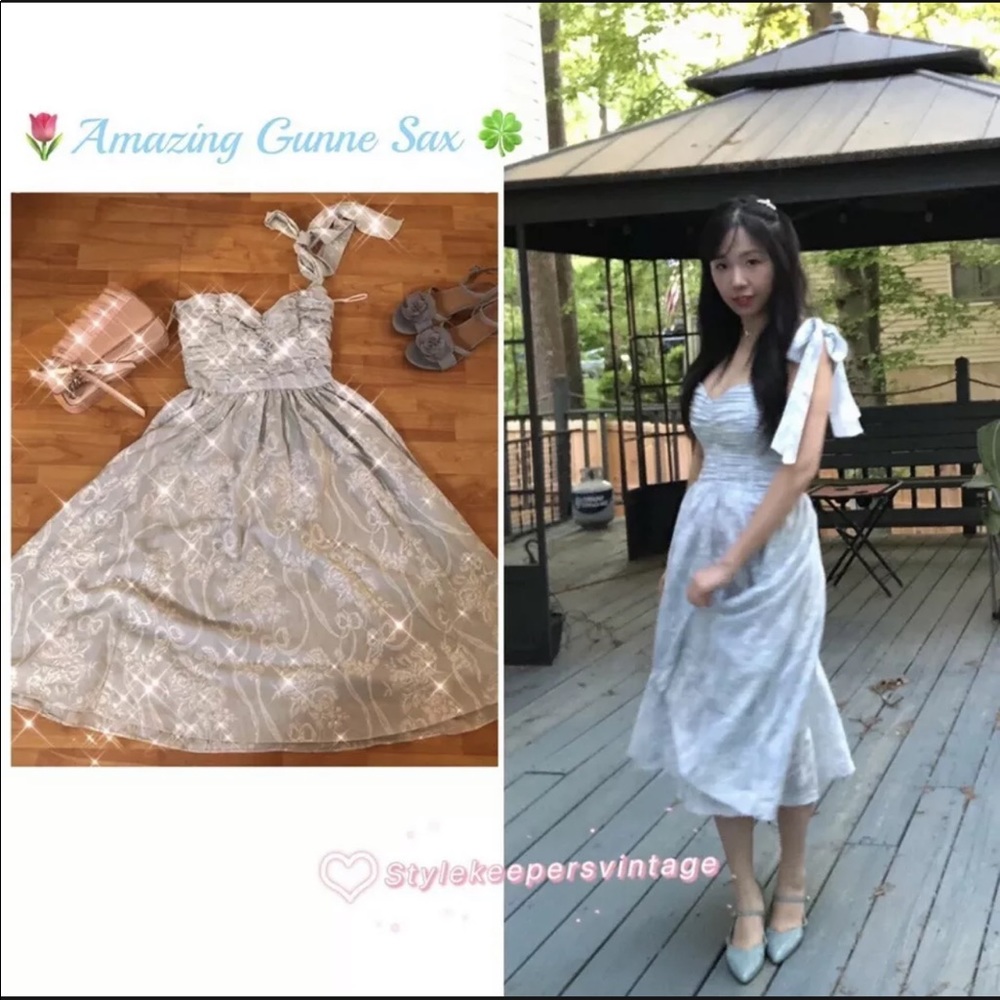 ✨ Blue Cinderella Gunne Sax Dress Ribbon🍒